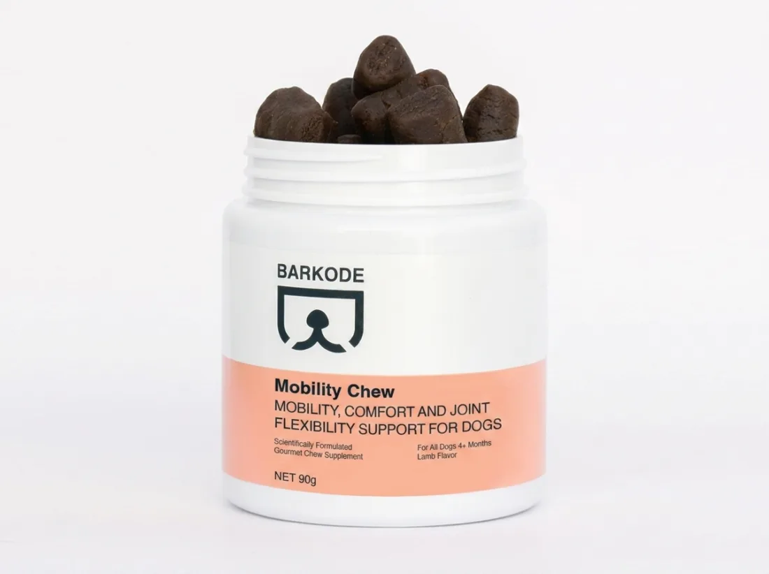 Un frasco de Mobility Chew
